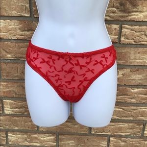 Victoria's Secret Bow Flocked Bikini Panty sz S